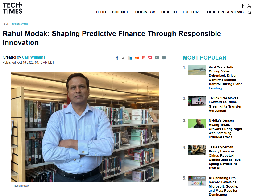 Article: Rahul Modak: Shaping Predictive Finance Through Responsible Innovation